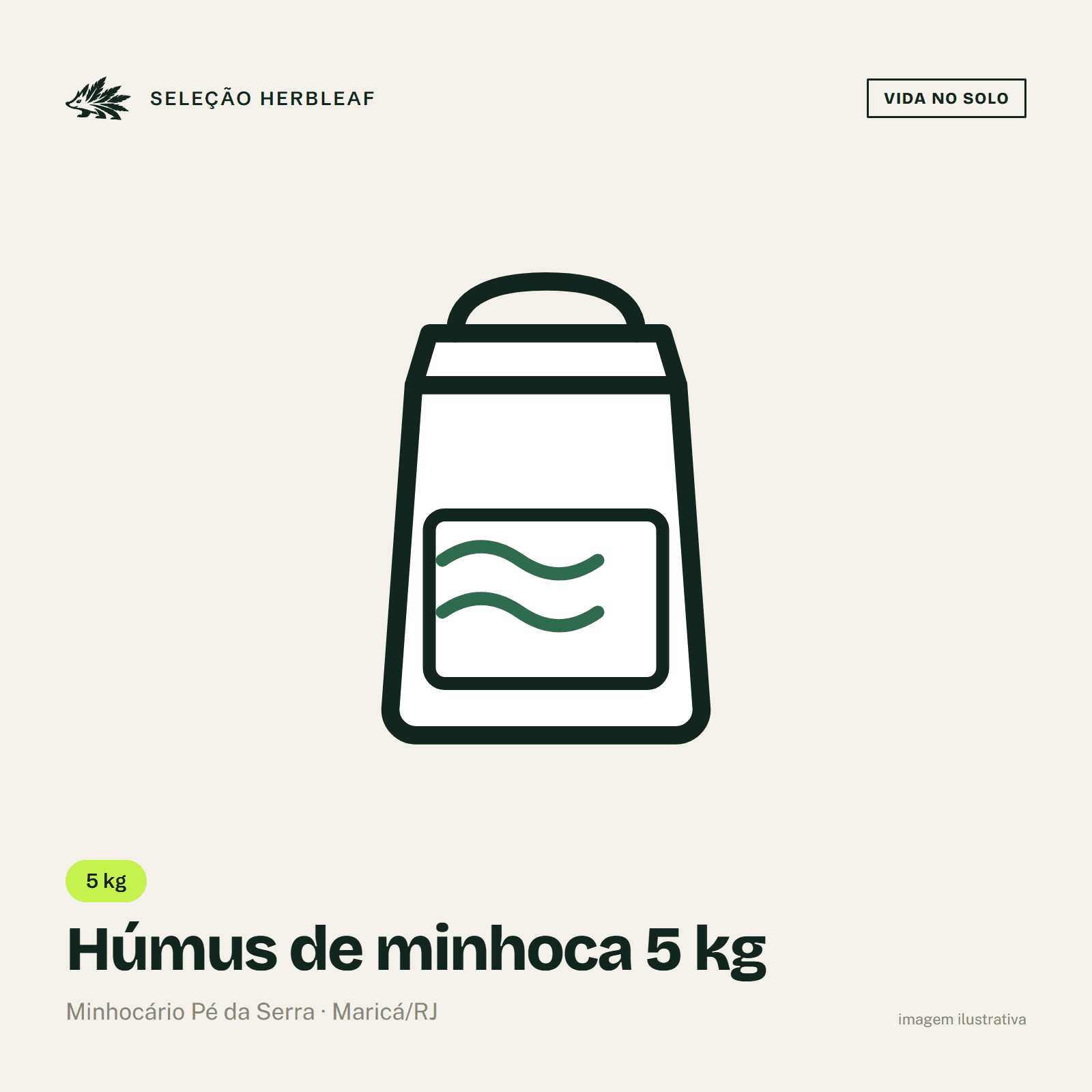 Húmus de minhoca 5 kg — imagem ilustrativa